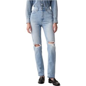 Gap Cheeky Straight Leg High Rise Jeans Medium Vintage Destroy Size 29 Short